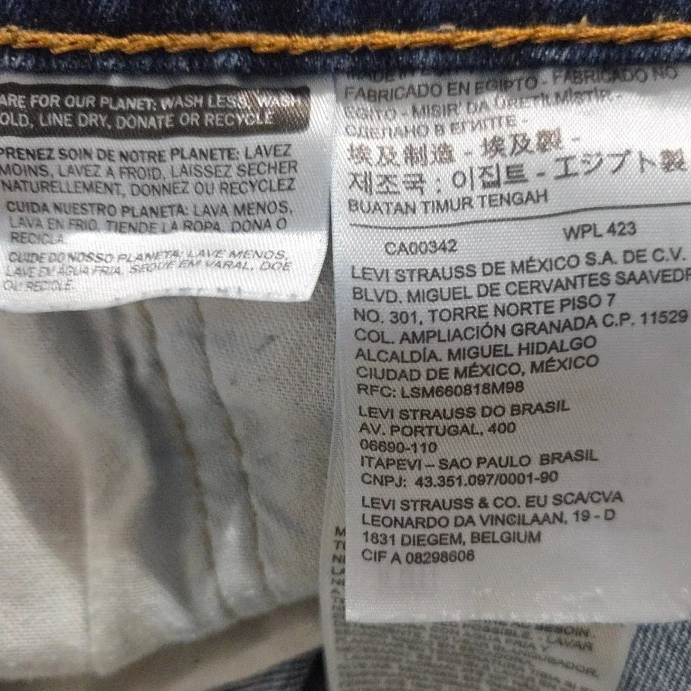 Levis 505 Jeans‎ Mens 38x32 Regular Fit Straight Leg Medium Wash Blue Denim Zip